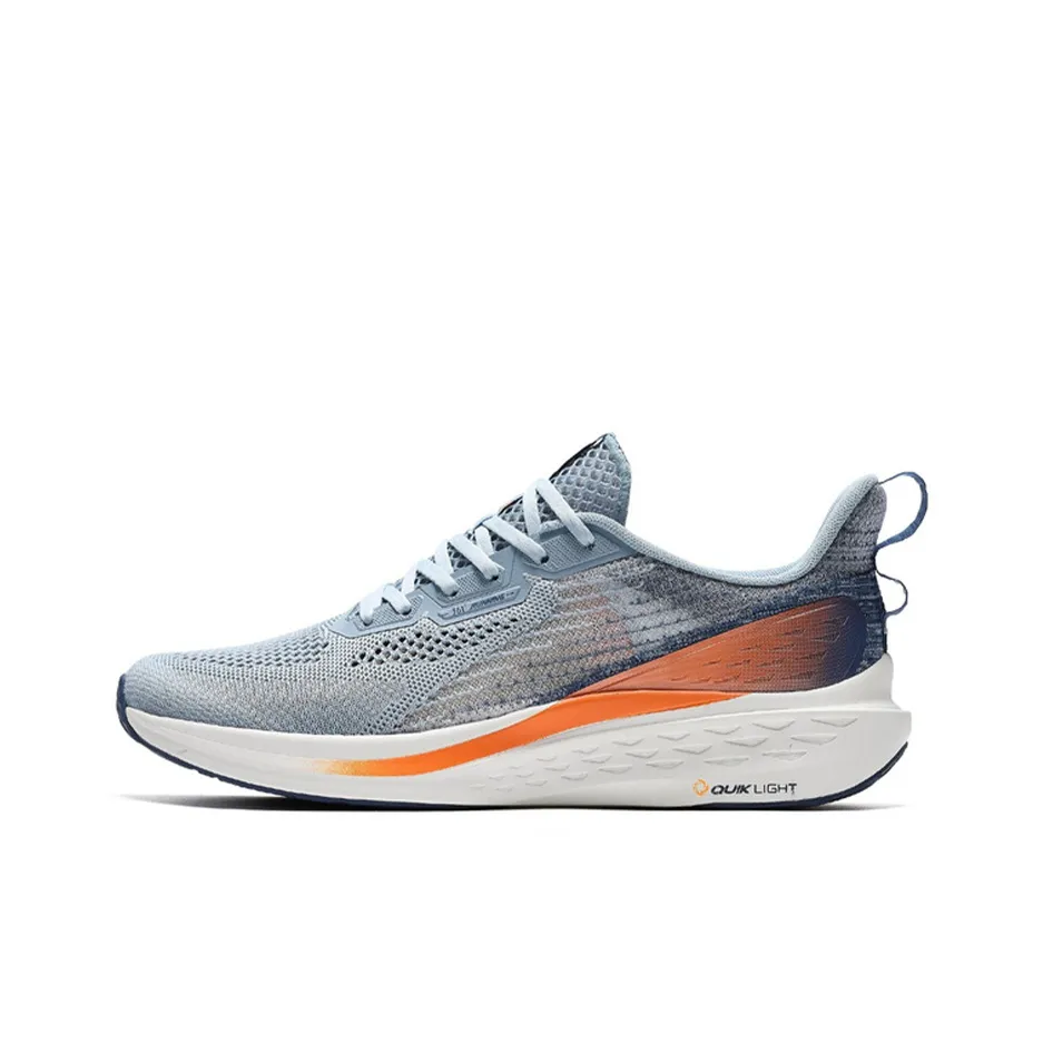 361° FlyFish 1 Cushioning Anti Slip And Wear Resistant Low Top Casual Running Shoes Men's Blue Gray Orange
