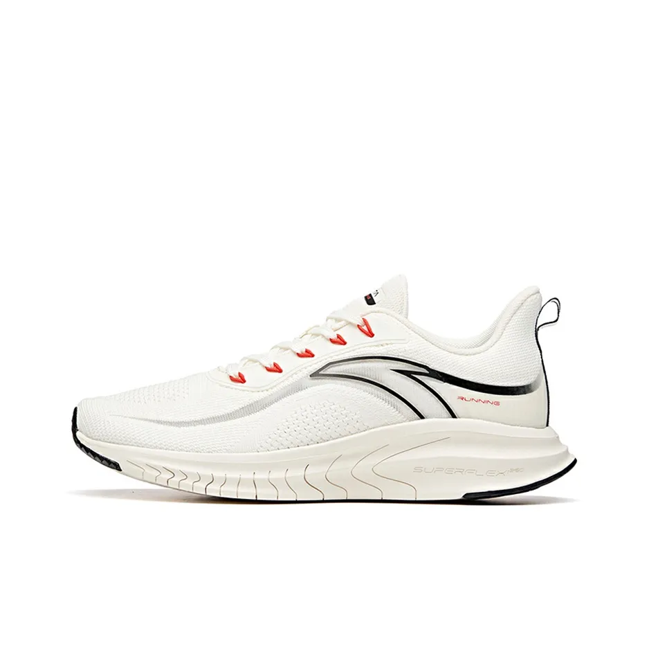 Anta Cushioned Wear Resistant Breathable Low Top Running Shoes Men's White