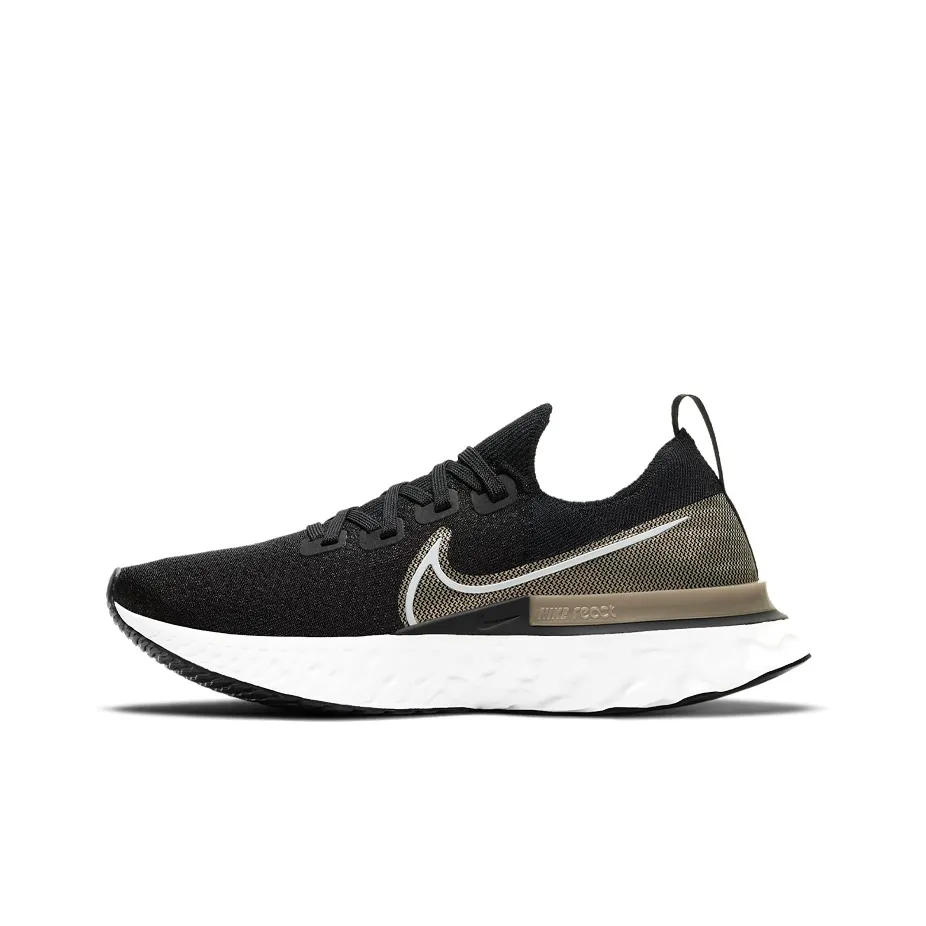 Nike React Infinity Run Flyknit 1 Low Топ Повседневные Беговые Кроссовки Женские Черный Золото Белый