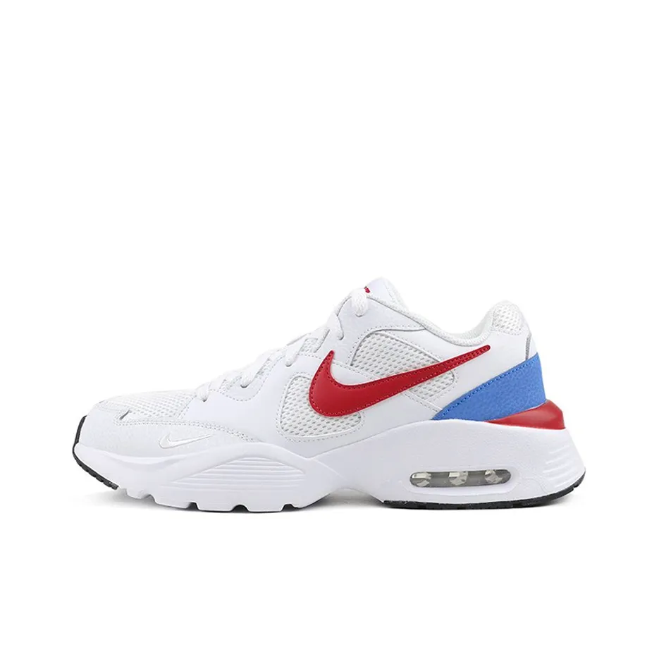 Nike Air Max Fusion Амортизация Низкий Топ Длинный Бег Спринт Беговые Кроссовки Унисекс Белый Красный