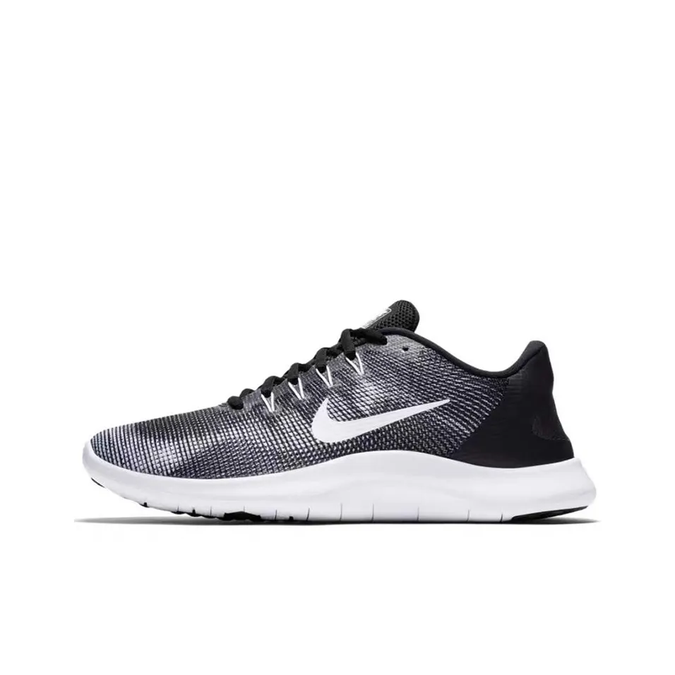 Nike Flex 2018 RN Slip Устойчивый к истиранию Низкий Топ Беговые кроссовки Мужские Черный Серый