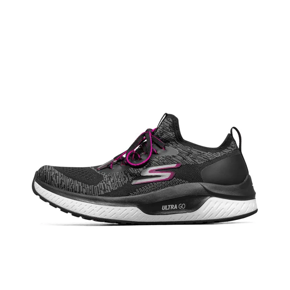 Skechers Go Run Steady Sports Shoes Black/White/Purple Women's