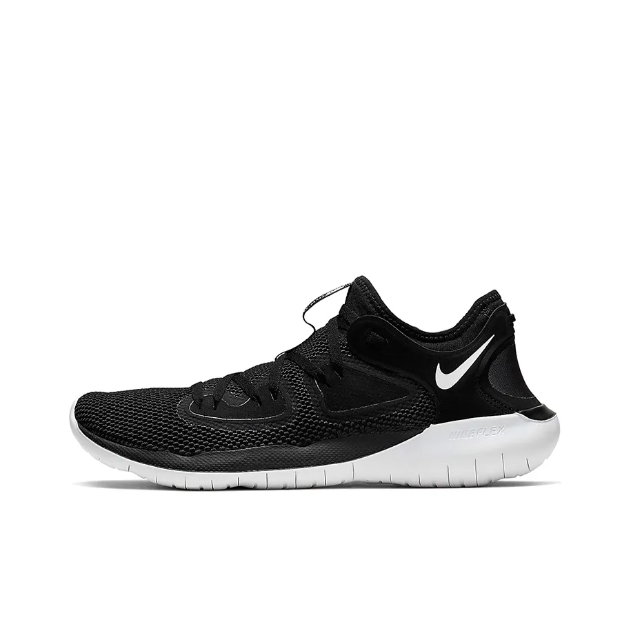 Nike Flex 2019 RN Slip-resistant Abrasion-resistant Low-top Беговые кроссовки Унисекс Черный Белый