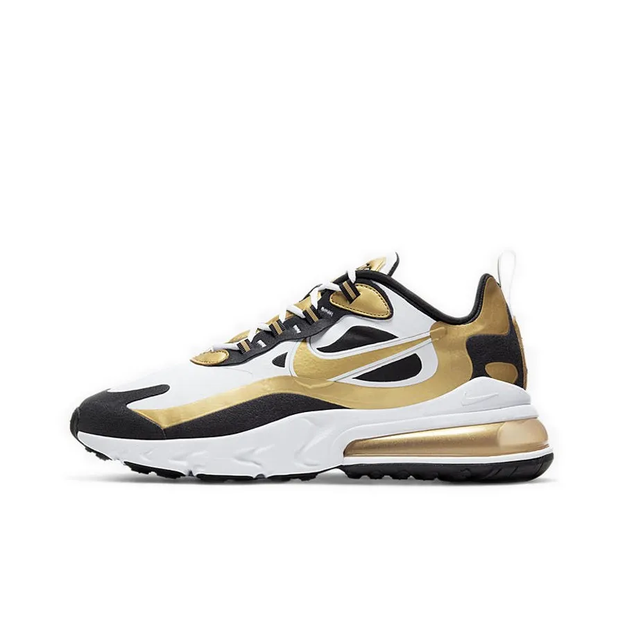 Nike Air Max 270 Low Топ Air Cushion Повседневные Беговые Кроссовки Мужские Черные Золотые