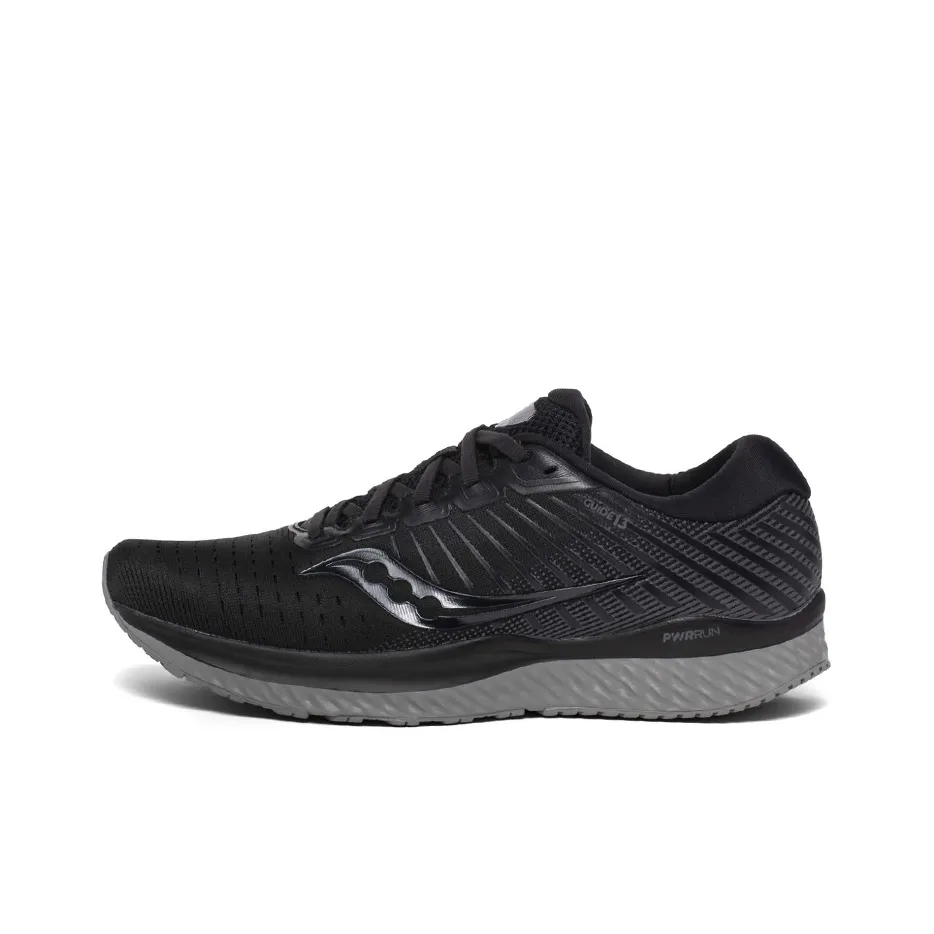 Saucony Guide 13 Guide 13 Support Low Top Running Shoes Men's Black Gray Wide