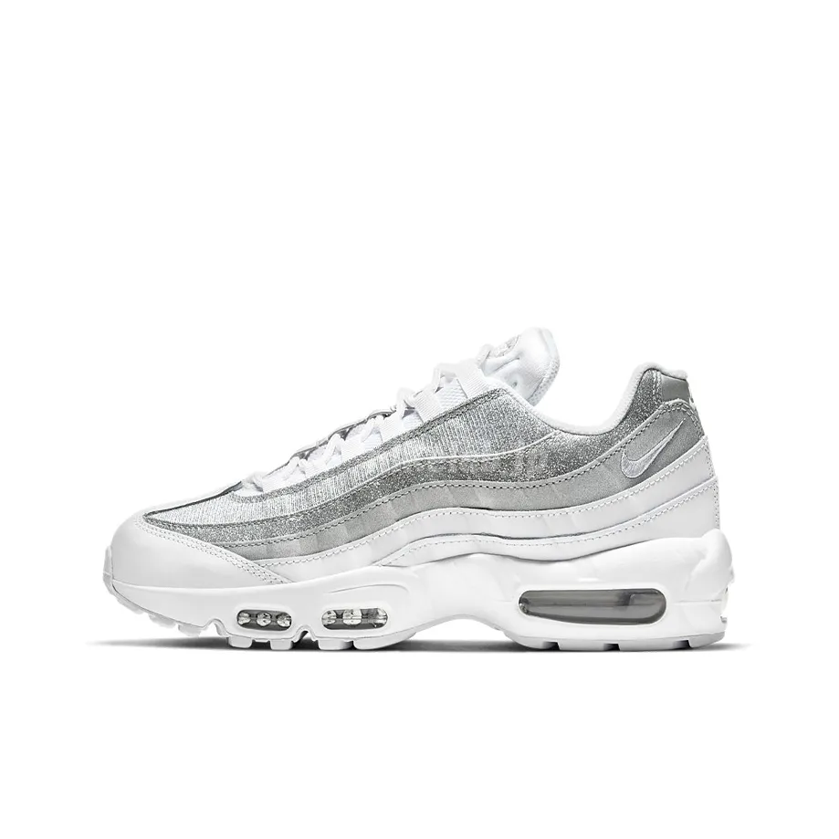 Nike Air Max 95 White Metallic Silver Women's