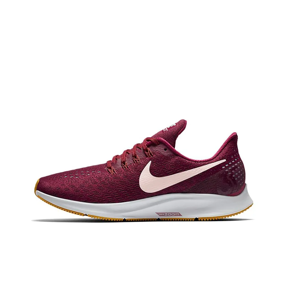 Nike Pegasus 35 Slip Устойчивый к истиранию Низкий Топ Беговые кроссовки Женские Бордовый