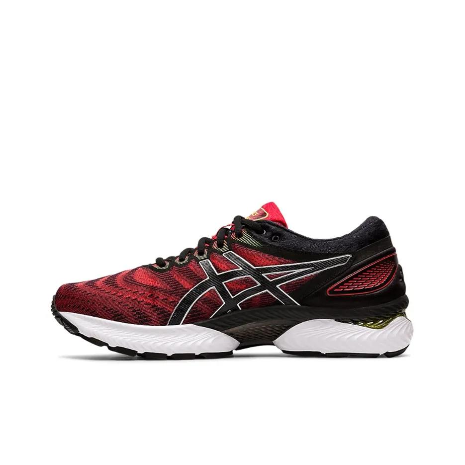 Asics Gel Nimbus 22 Low Топ Беговые кроссовки Мужские Черные Красные Желтые