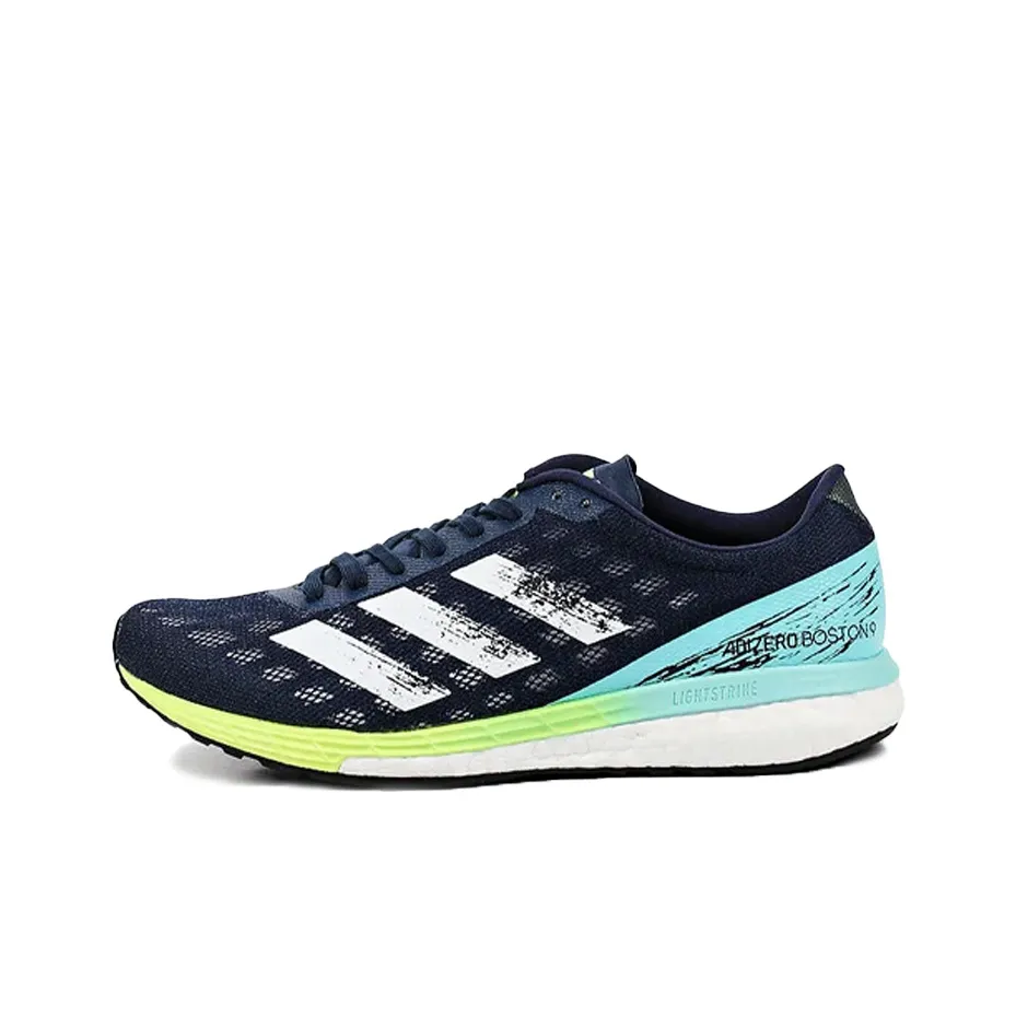Adidas Adizero Boston 9 Slip-Resistant Abrasion-Resistant Breathable Low-Top Running Shoes Women's Blue Adidas Adizero Boston 9 Противоскользящие Устойчивые к истиранию Дышащие Низкие Кроссовки для Бега Женские Синие