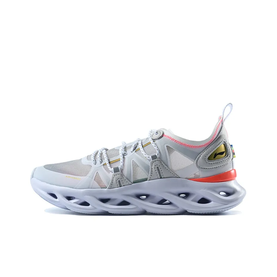 LiNing Li Ning Arc Cushioned Wear Resistant Slip Resistant Low Top Running Shoes Men's Gray