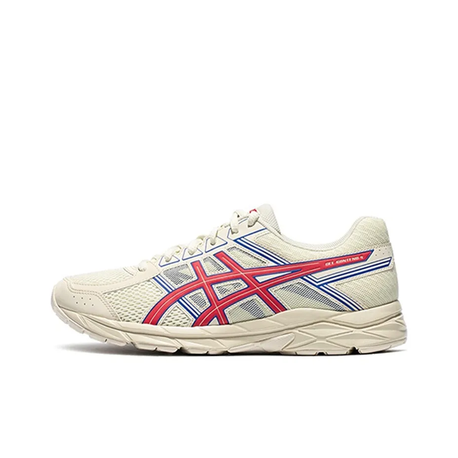 ASICS Гель Contend 4 Slip-Resistant Abrasion-Resistant Breathable Low-Top Gel Running Shoes Men's Beige Red