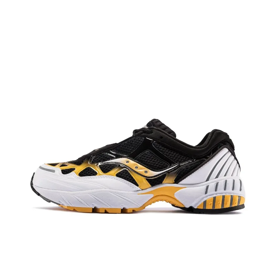 Saucony Excursion Амортизация Противоскользящий Легкий Низкий Топ Повседневные Беговые кроссовки Мужские Белый Черный Желтый