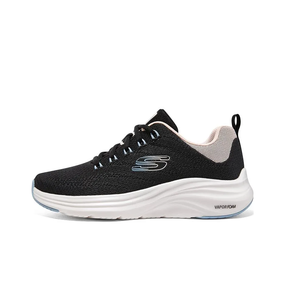 Skechers Vapor Foam Cloud Trace Cushioning Breathable Mid Top Casual Shoes Women's Black White