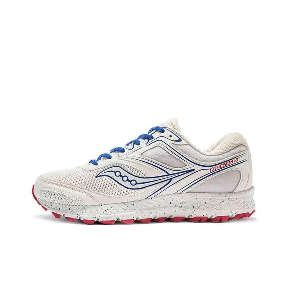 Saucony Cohesion 12 Anti-Slip And Wear-Resistant Lightweight Low-Top Trail Running Running Shoes Men's Beige White Blue