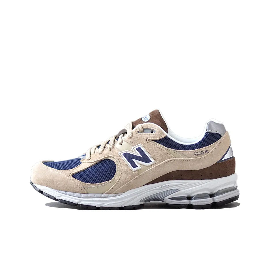 New Balance NB 2002R Running Shoes Unisex Low Top Beige Yellow/Navy Blue
