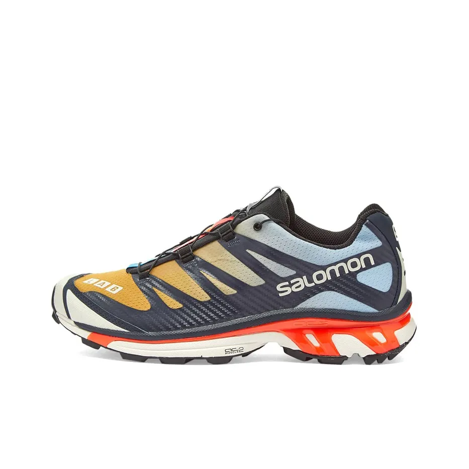 SALOMON XT 4 Slip-resistant Abrasion-resistant Low-top Беговые кроссовки Мужские Желтый Черный