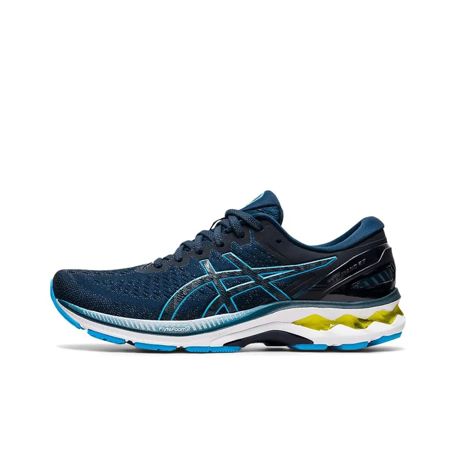 ASICS Gel Kayano 27 Low Top Беговые кроссовки Мужские Черный Синий Белый