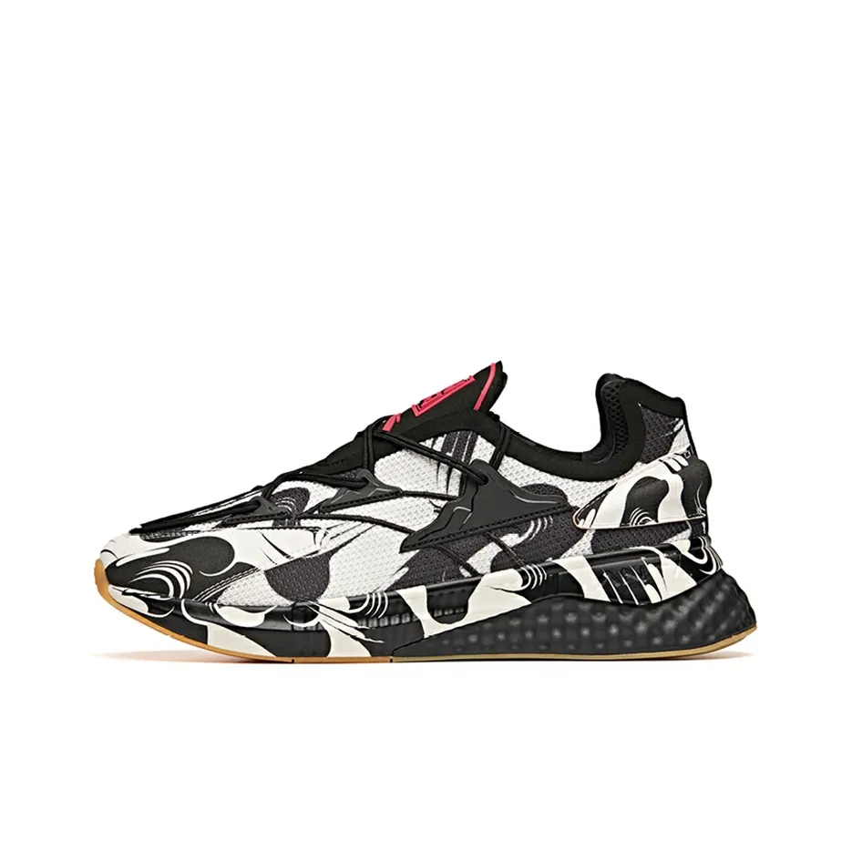 LIBAI x ANTA Износостойкий Дышащий Покрытие Низкий Топ Беговые кроссовки Мужской Черный Белый