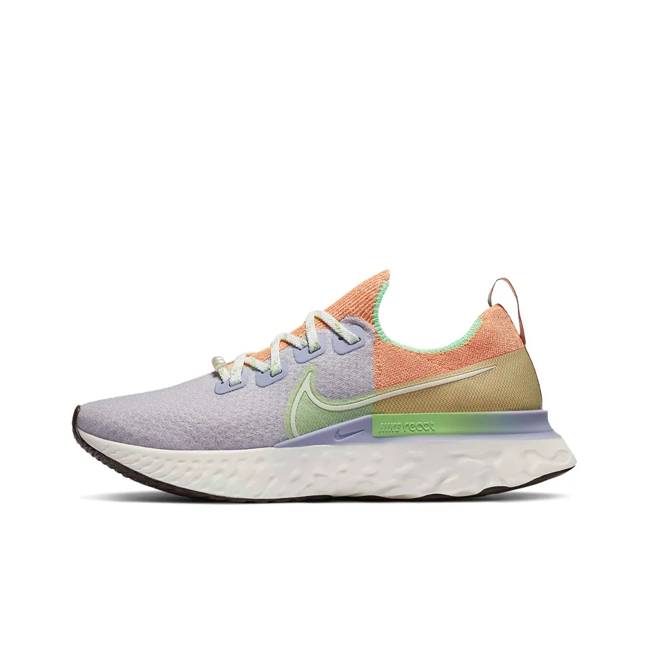 Nike React Infinity Run Flyknit 1 Running Shoes Women's Low Top Purple/Orange/Green