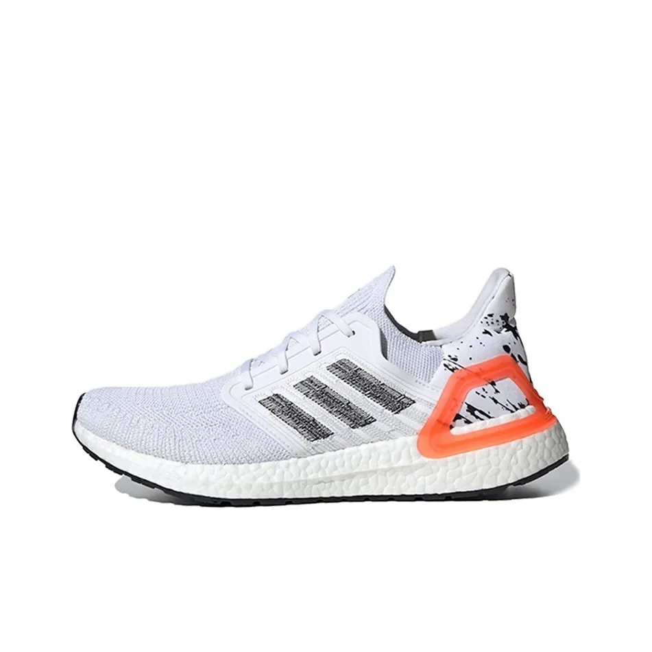 Adidas Ultra Boost 20 White Orange Heel Pattern