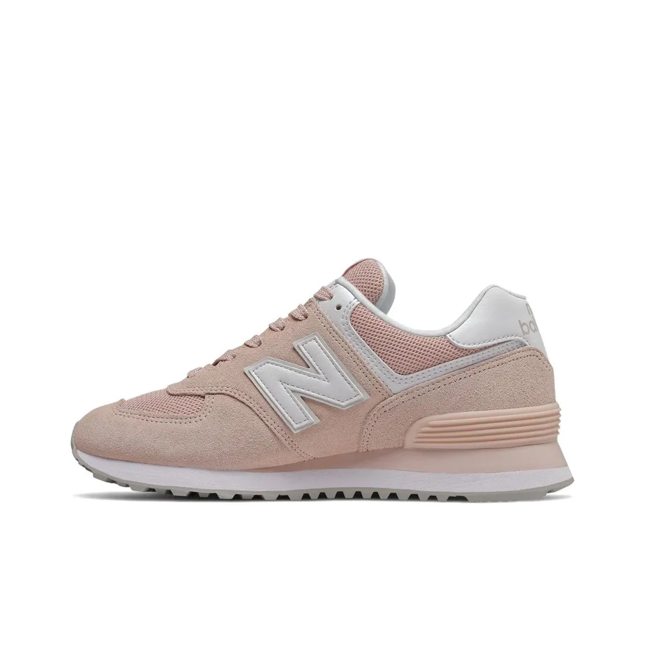 New Balance NB 574 Low Топ Повседневные Беговые Кроссовки Женские Розовые Белые B Ширина