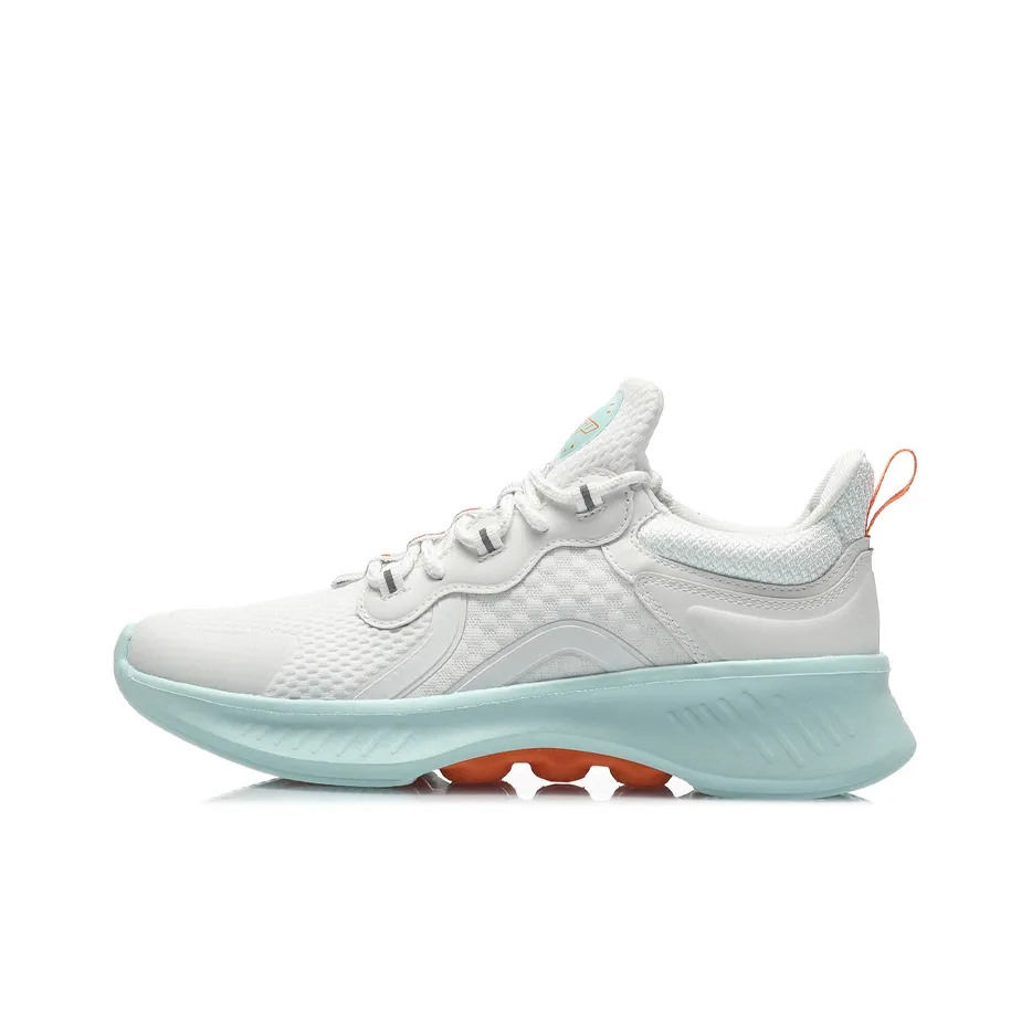 LiNing Cushioning, Breathable, Lightweight, Rebound Low Top Running Shoes Women's White Blue