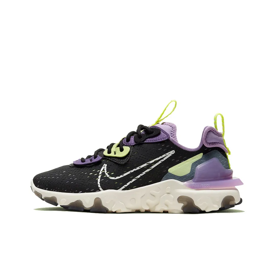 Nike React Vision Non Slip Легкий Низкий Топ Беговые кроссовки Женские Черный Фиолетовый