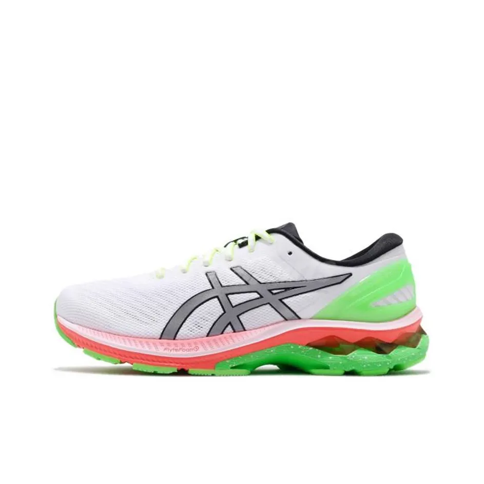 Asics Gel Kayano 27 Low Top Марафон Беговые кроссовки Мужские Белые Зеленые