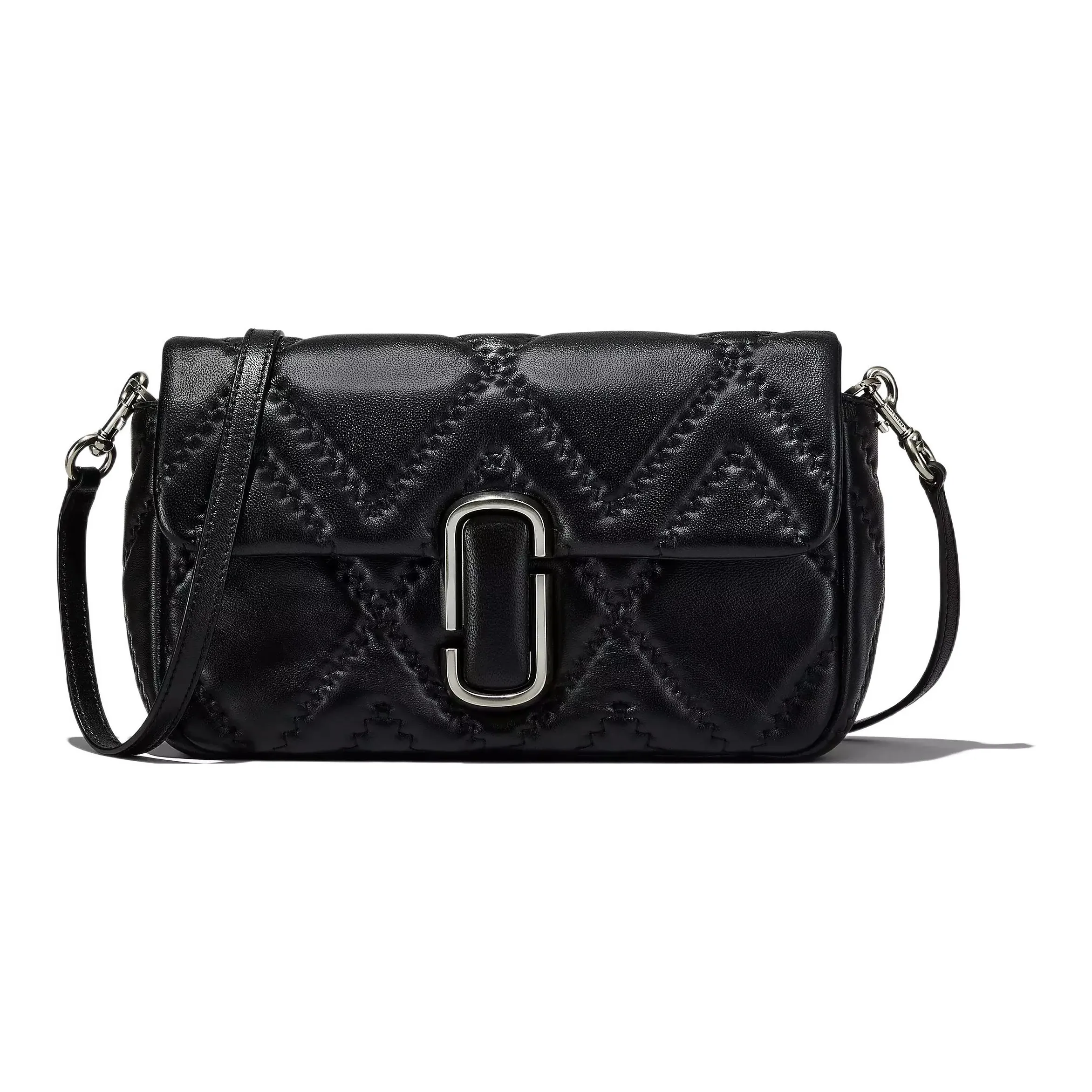 MARC JACOBS Lambskin Portable Crossbody Bag Shoulder Bag Large Women's Black