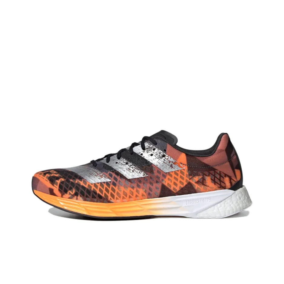 Adidas Adizero Slip-Resistant Abrasion-Resistant Lightweight Low-Top Running Shoes Men's Black Orange