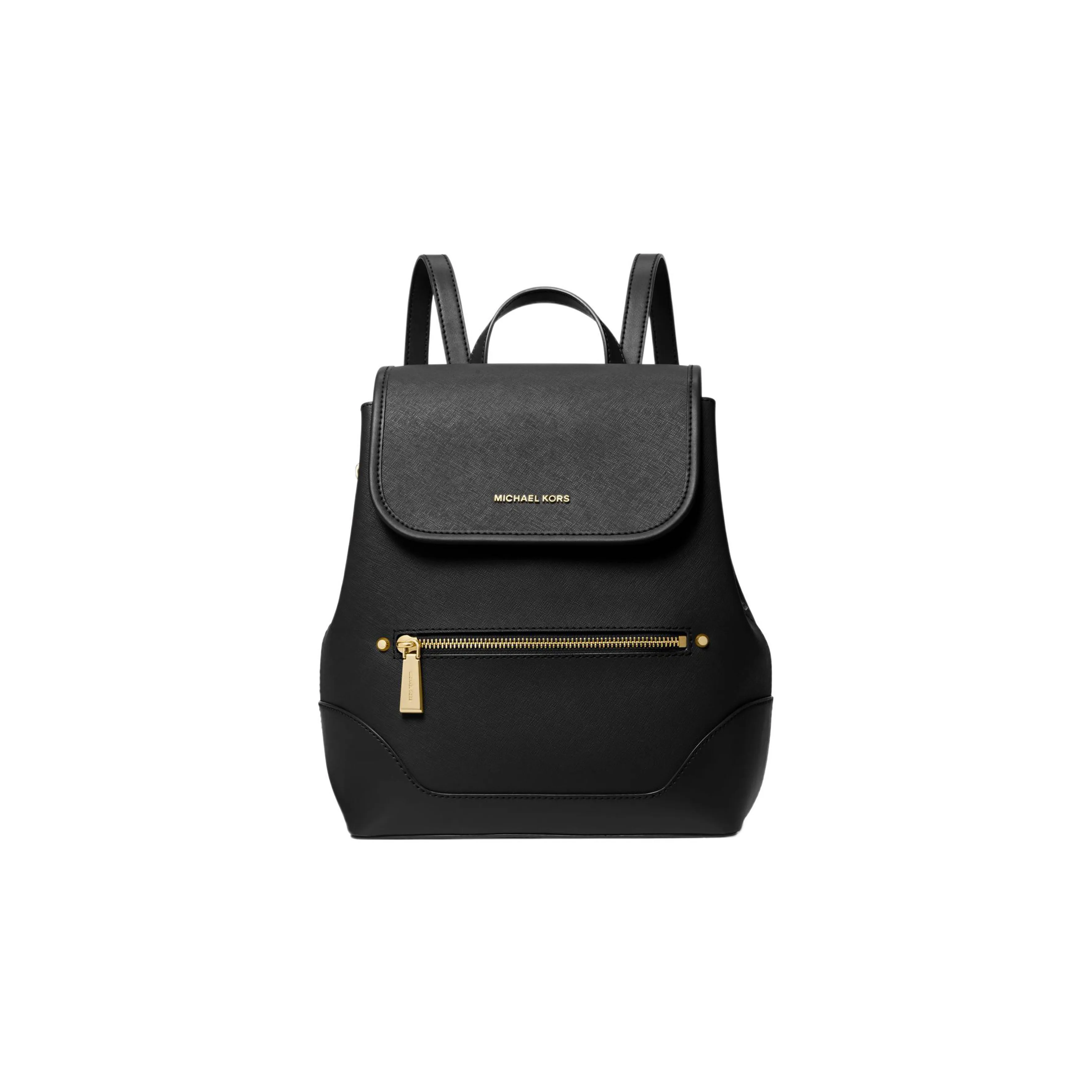 MICHAEL KORS Harrison Cross Stitch Leather Backpack Medium Size Unisex Black