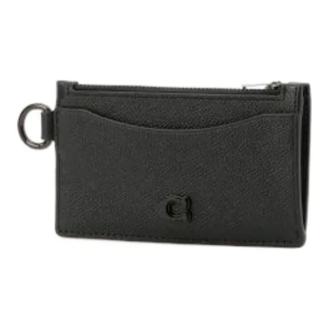 COACH Крестообразный текстурный кожаный клатч держатель для карт кошелек женский черный