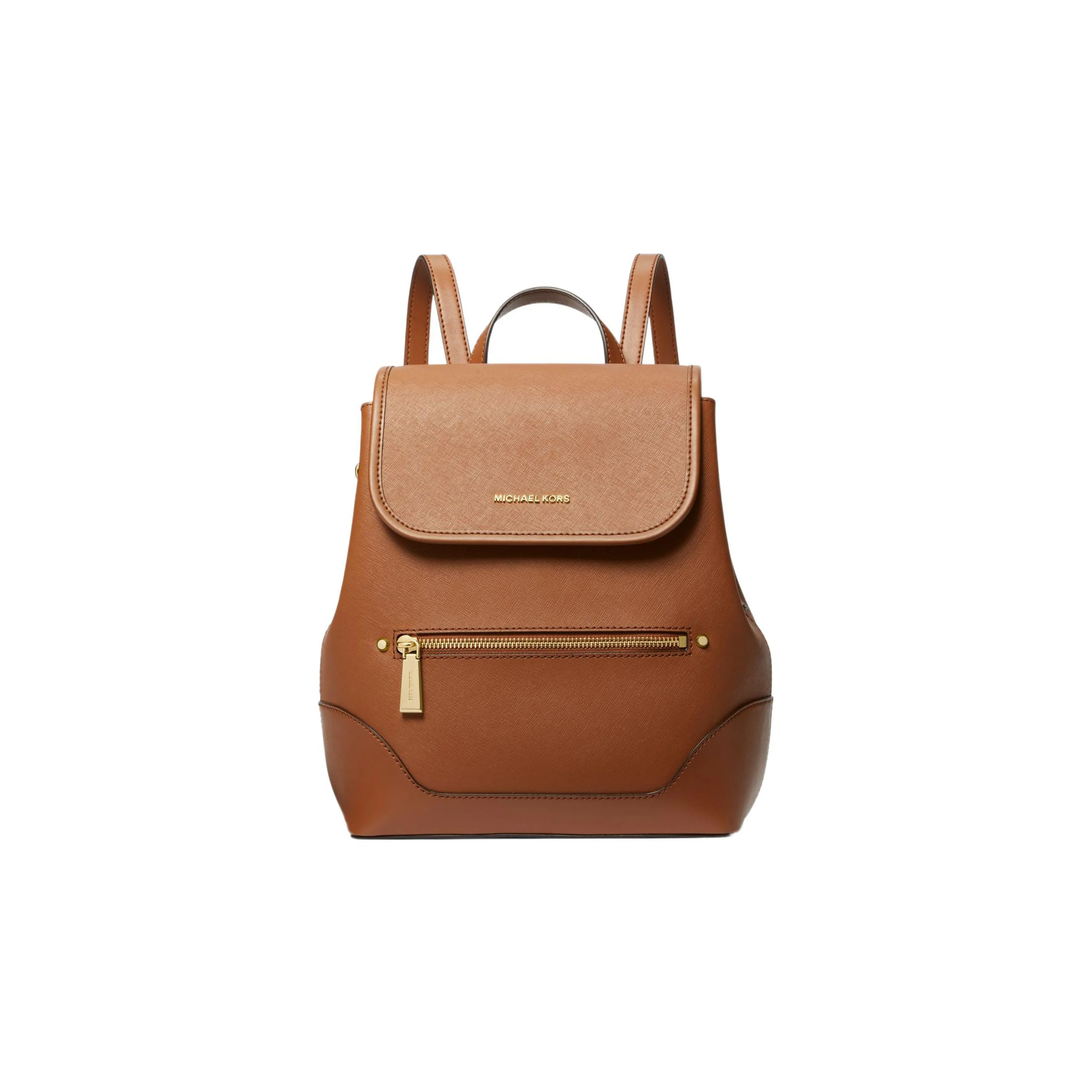 MICHAEL KORS Harrison Cross Stitch Leather Backpack Medium Size Unisex Brown