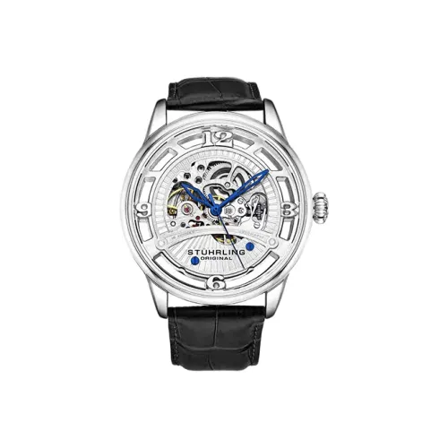 STUHRLING Автоматический Механический Movement Мужские Легендарная Коллекция Часы 48 мм с Вырезом