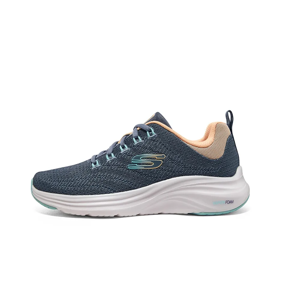 Skechers Vapor Foam Cloud Trace Slip Resistant Cushioning Low Top Casual Shoes Women
s Blue White