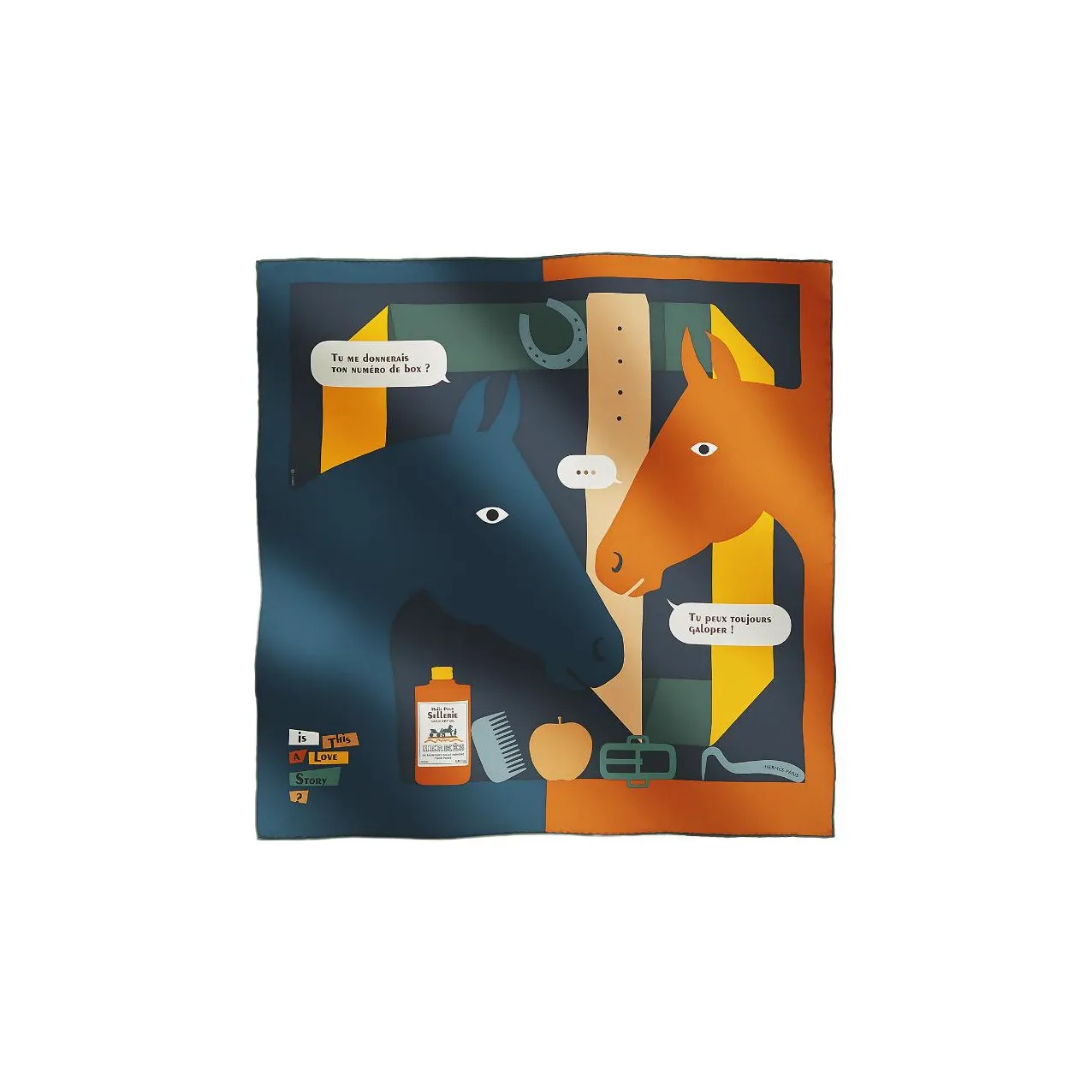 HERMES Silk Scarves Women's Brown