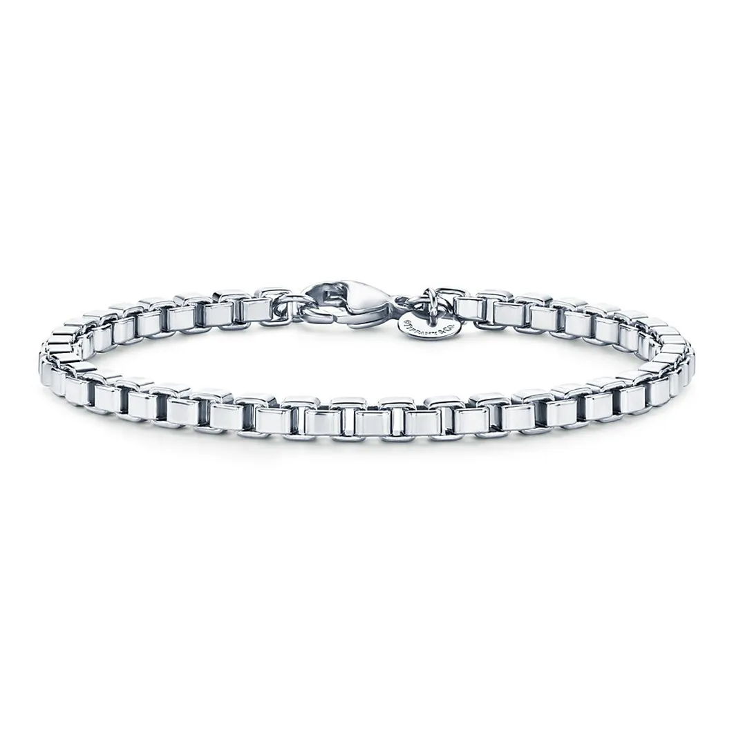 TIFFANY & CO. Venetian Link Series 925 Sterling Silver Bracelets Unisex Silver