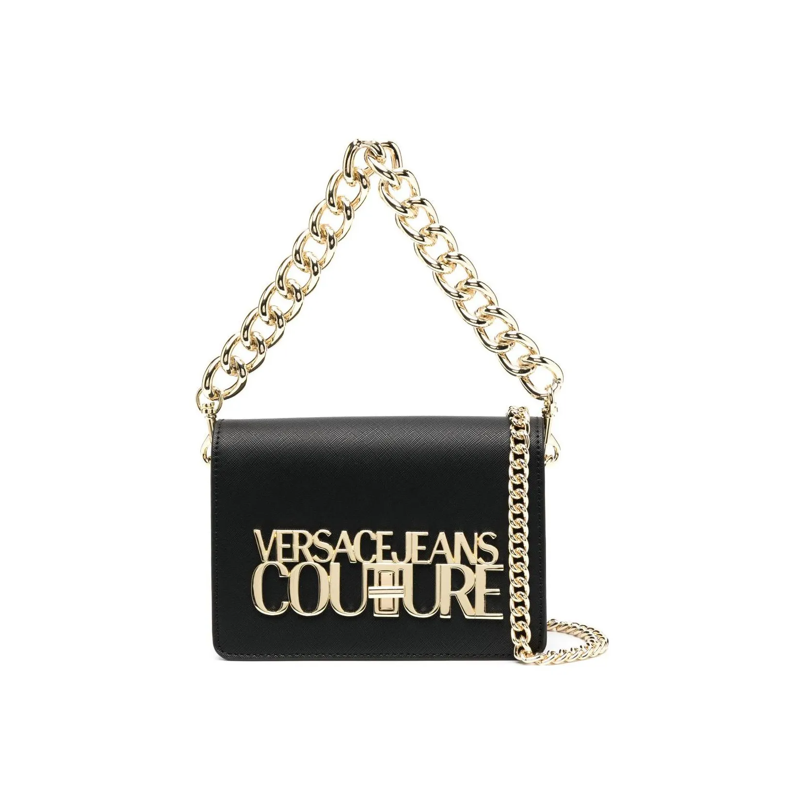 VERSACE JEANS COUTURE Искусственная кожа Портативная Сумка через плечо Сумка на плечо Женская Черная