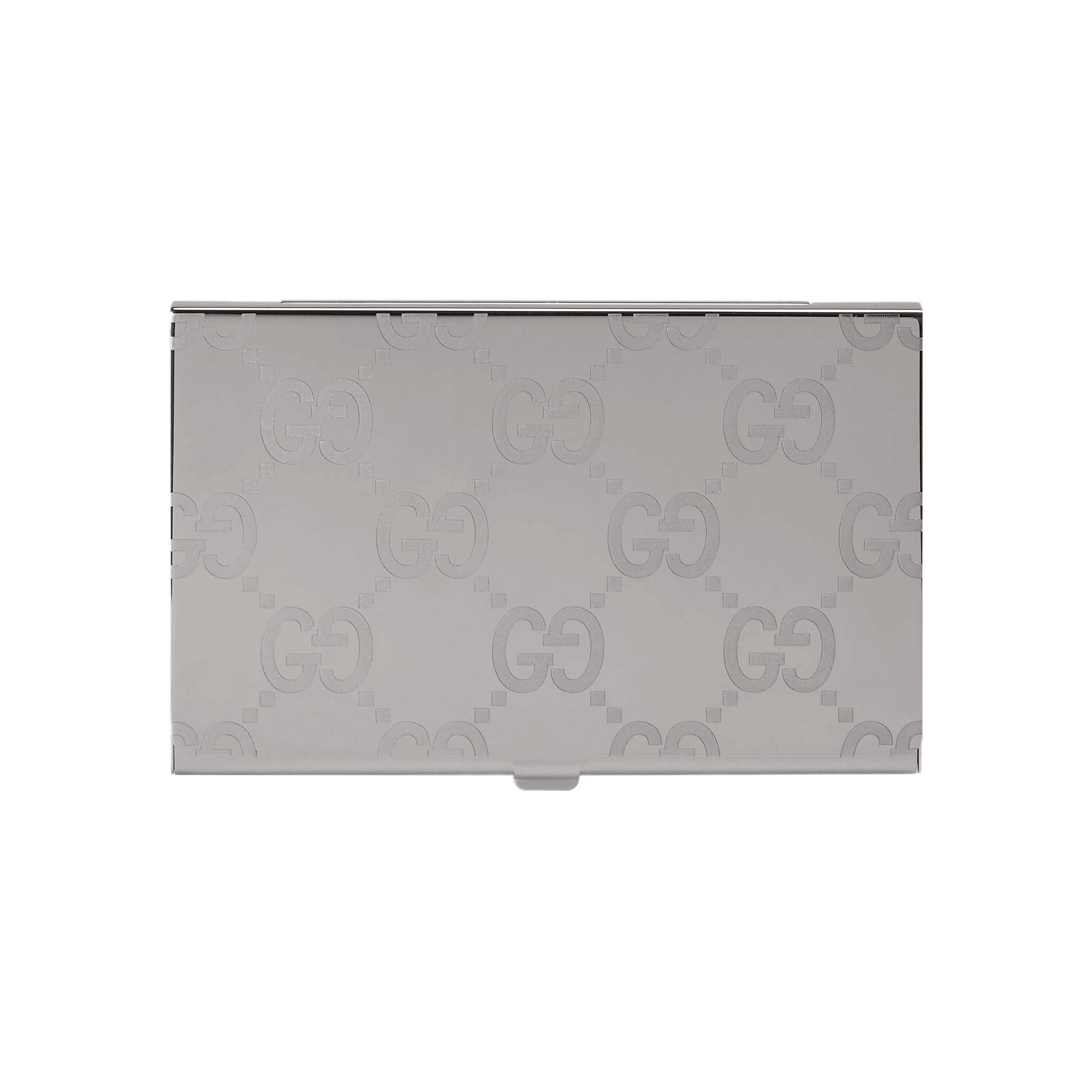 GUCCI Палладий Тон Металлический Держатель для Карт Мужской Серебряный