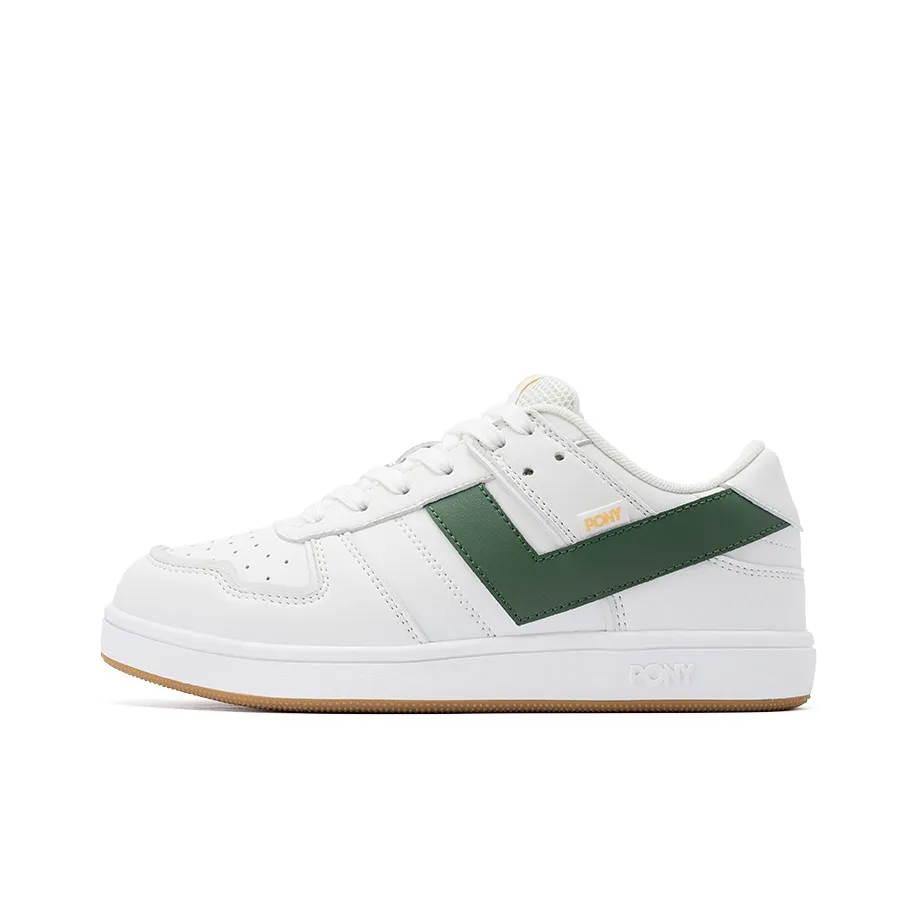 PONY Street Series Low Top Skateboard Shoes Unisex White Green
