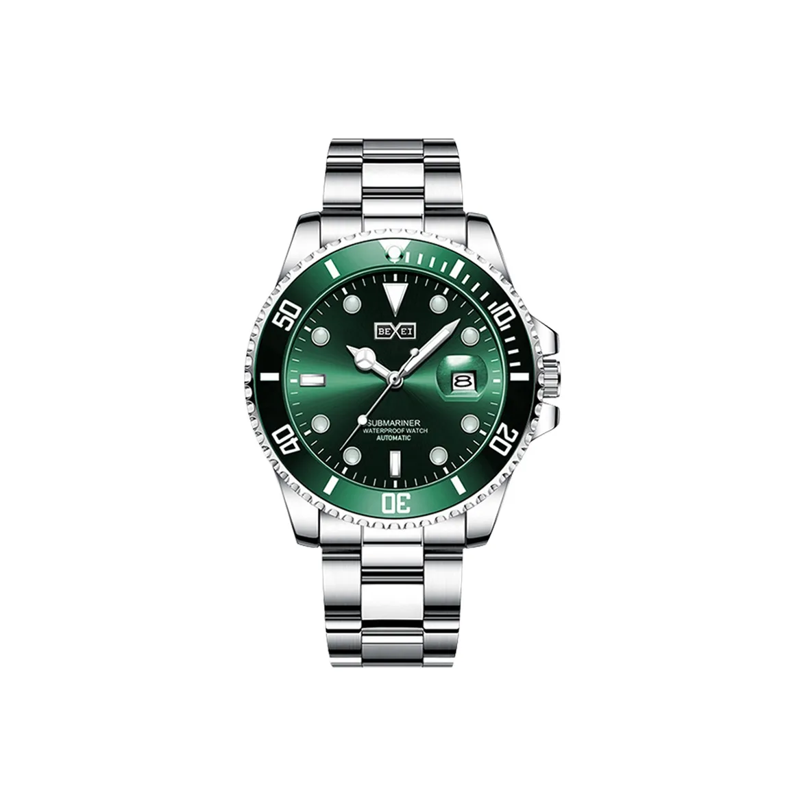 BEXEI DEEP DIVER Collection Автоматический Механический Механизм Нержавеющая Сталь Ремешок Часы Мужские Зеленый Циферблат