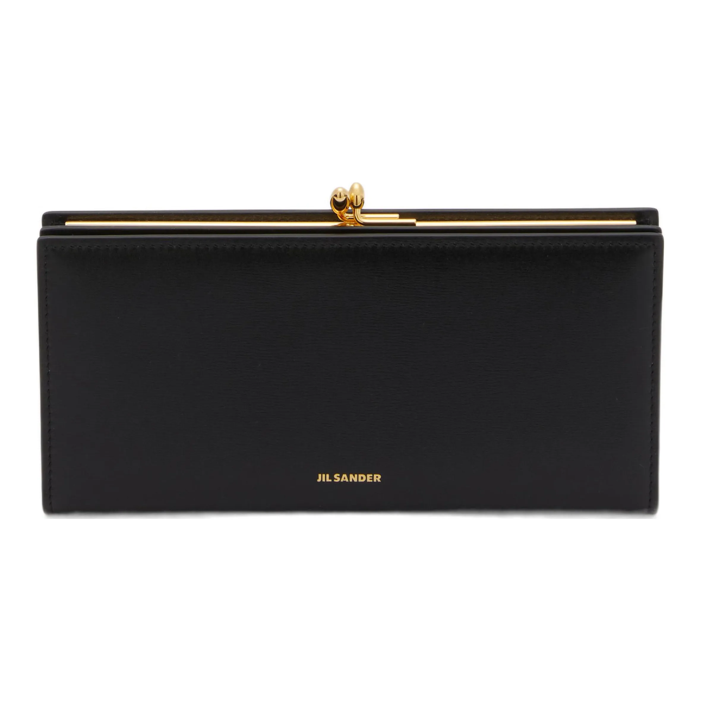 JIL SANDER Goji Calfskin Card Holder, Wallet Medium Size Women's Black