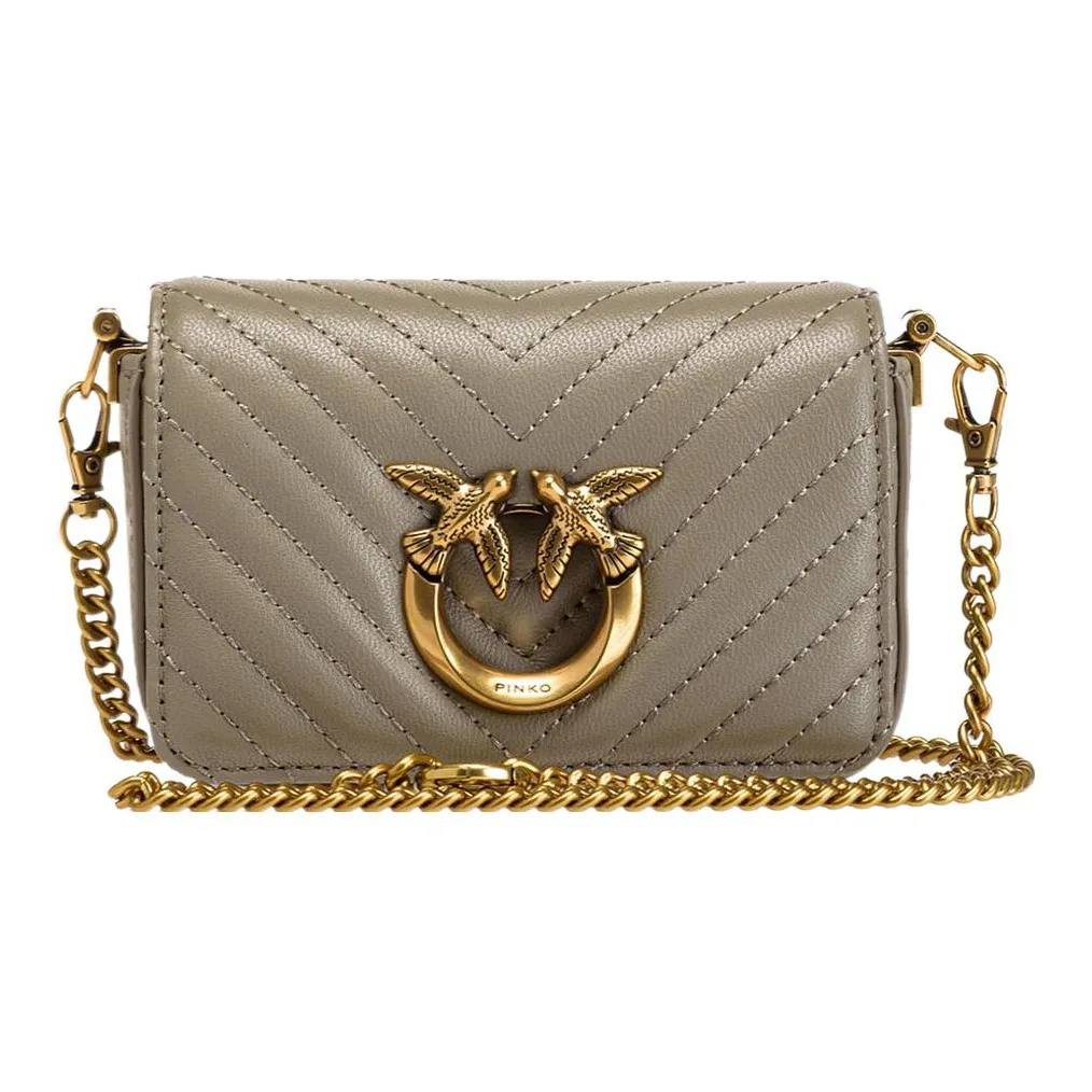 PINKO Кожа Bird Сумка Сумка через плечо Сумка через плечо Женская Тауповая