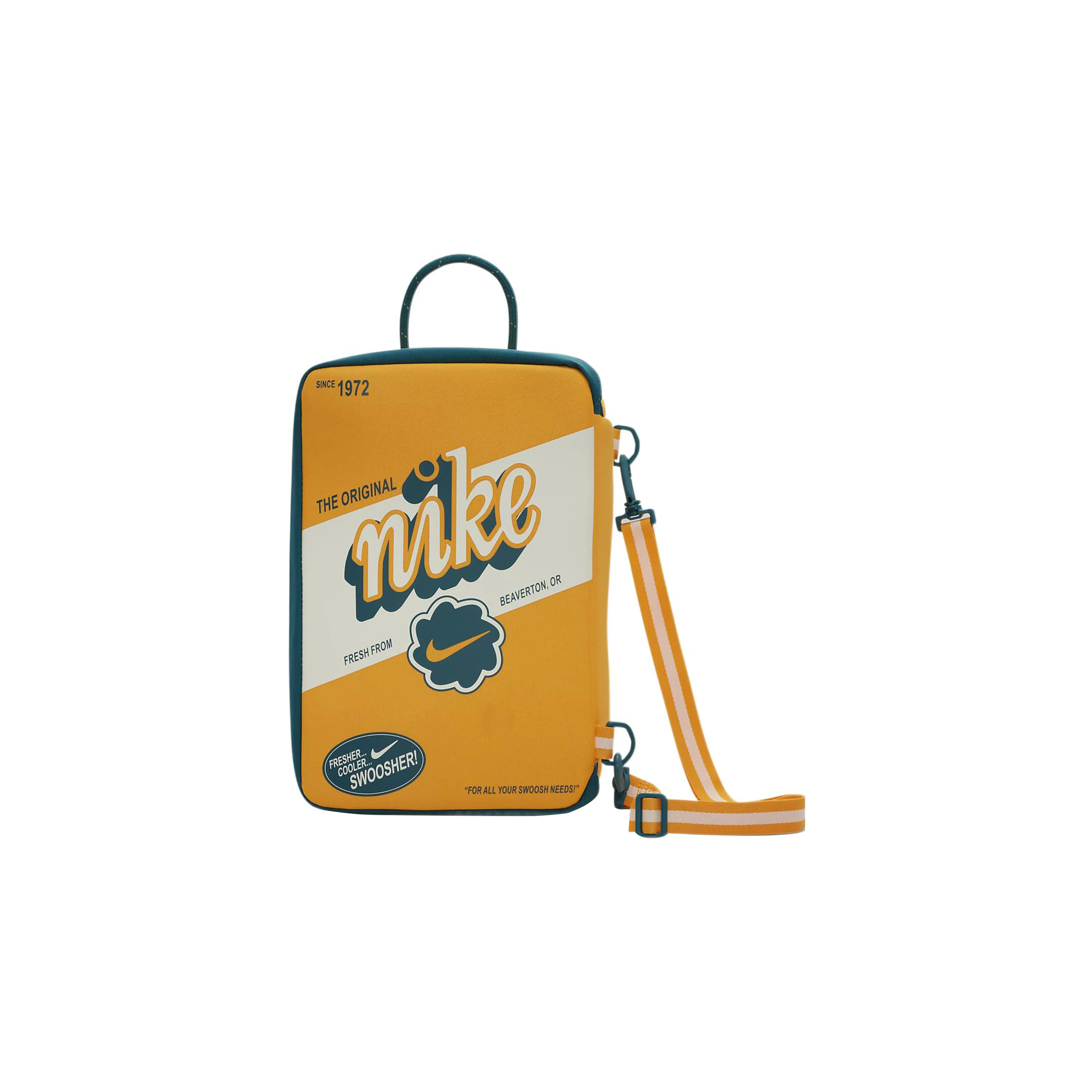 Nike Fabric Shoe Box Bag Portable Crossbody Bag Shoulder Bag Regular Unisex Yellow