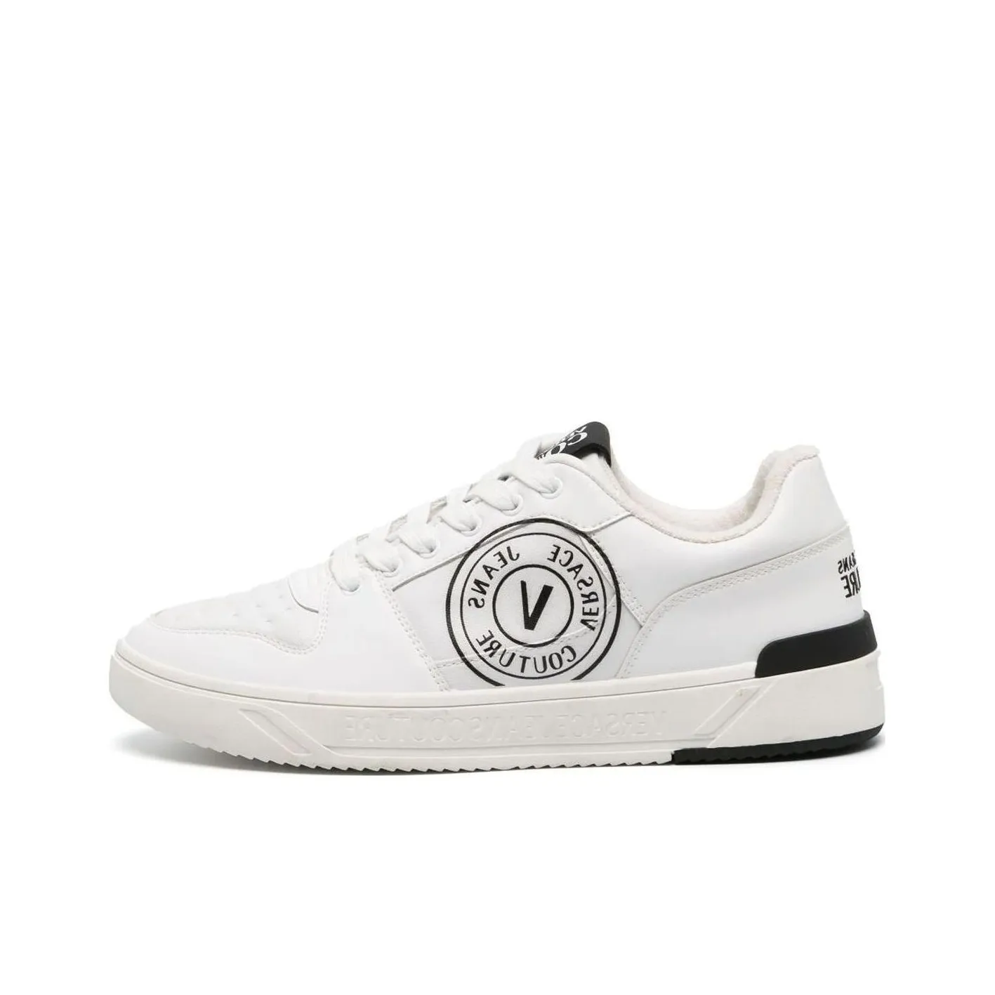 VERSACE JEANS Low Top Skateboard Shoes Men's White