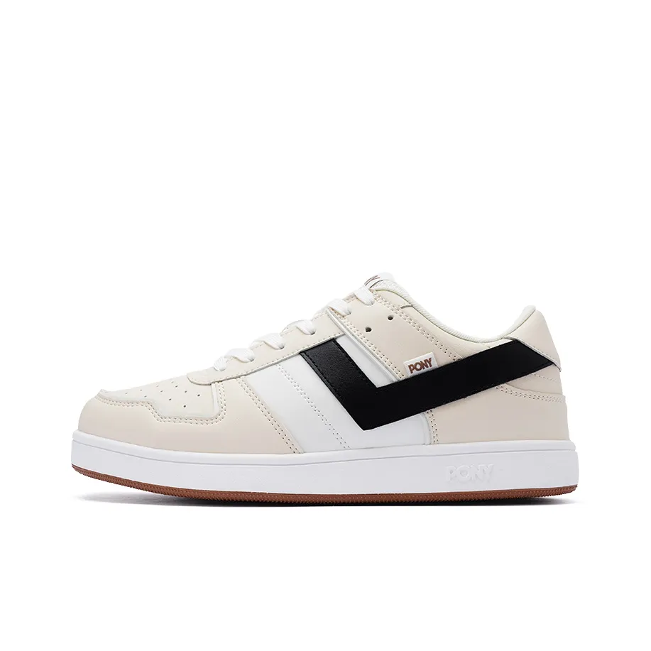 PONY Street Series Low Top Skateboard Shoes Unisex Beige Black