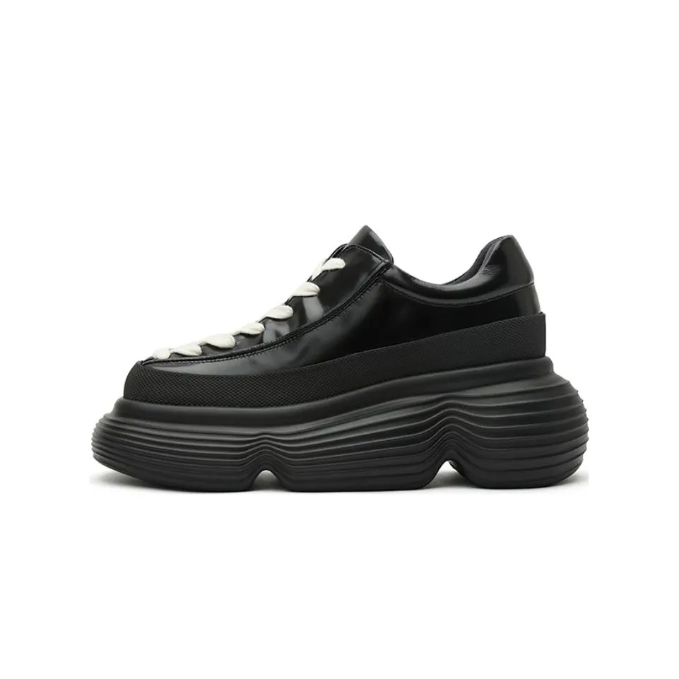 DAPHNE LAB Lollipop series Низкий топ Маленькие кожаные туфли 7 см Женские Черные