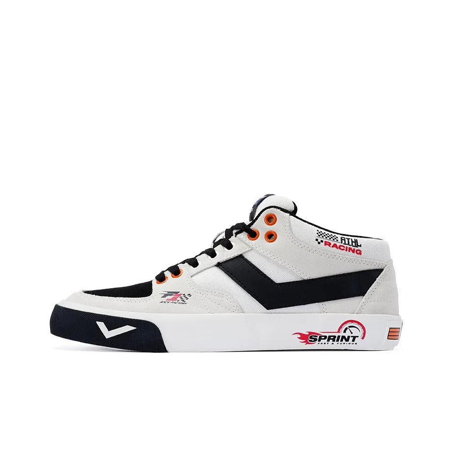 PONY Atop Slip-resistant Abrasion-resistant Low-top Skateboard Shoes Unisex Beige Black