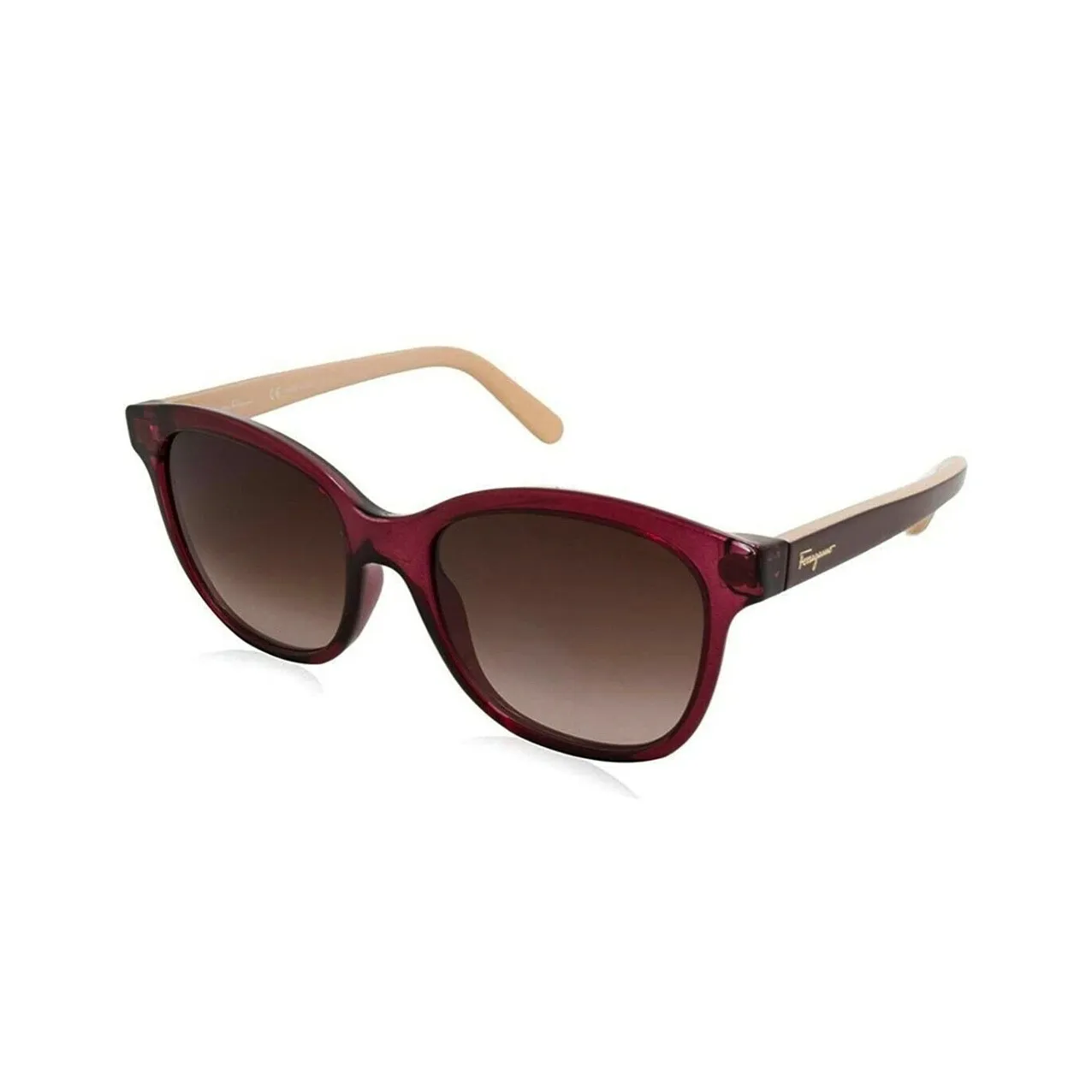 FERRAGAMO Acetate Butterfly Sunglasses Women's Brown