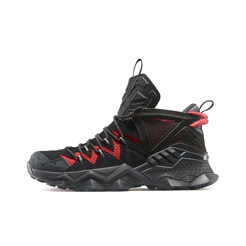 RAX Противоскользящий Дышащий Легкий MID Топ Уличная обувь Мужская Черный Красный